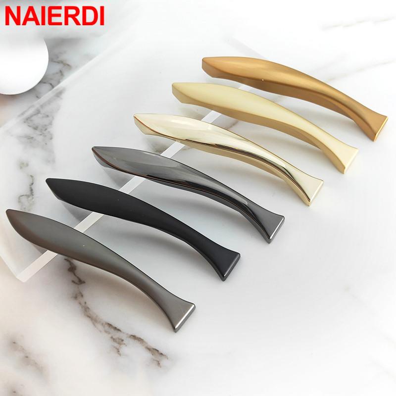 NAIERDI Bright Gold Cabinet Handles Fish Solid Drawer Knobs Zinc Alloy Kitchen Cupboard Door Pulls Furniture Handle Hardware