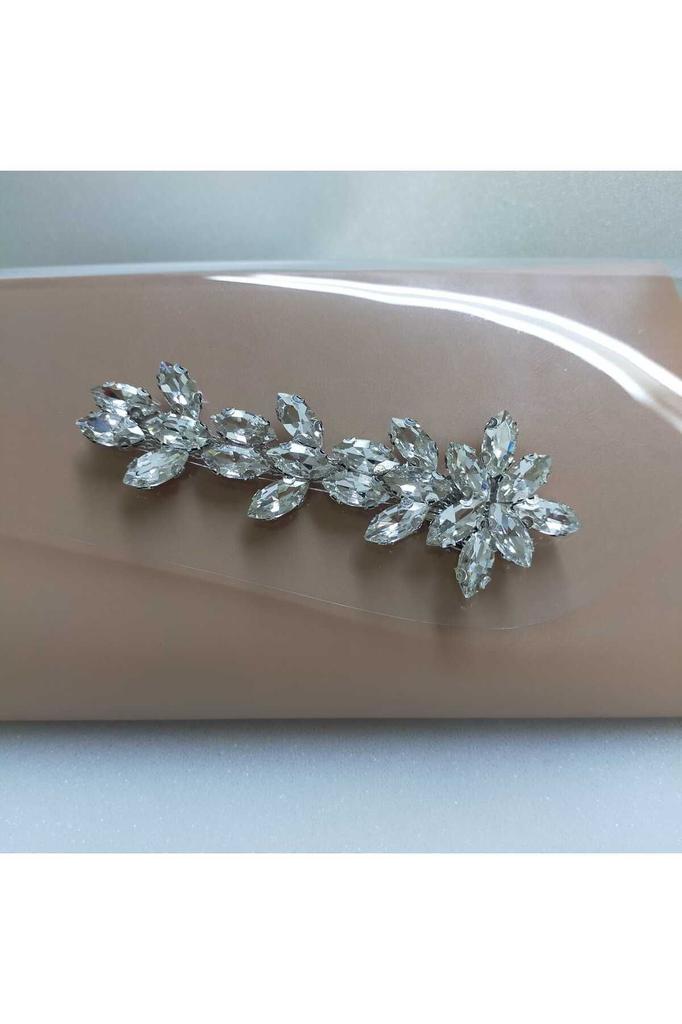 Women's Stylish and Useful Evening Dress Bag Nud Leather Leaf Stone Transparent Cover Evening Bag