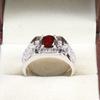 Garnet Oval Cut Gemstone With 925 Sterling Silver Ring For Men's #B101 JL375671440233