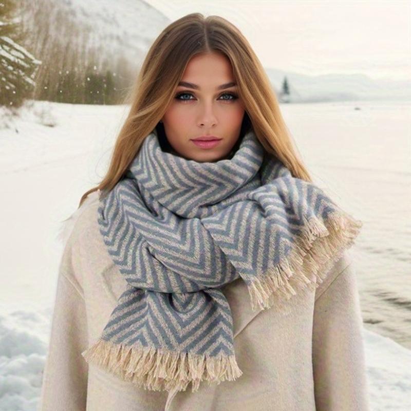 Fashion Winter Warm Plaid Print Travel Hijab Scarf Women Thick Cashmere Blanket Shawl Wraps Brand Pashmina Poncho Bufada