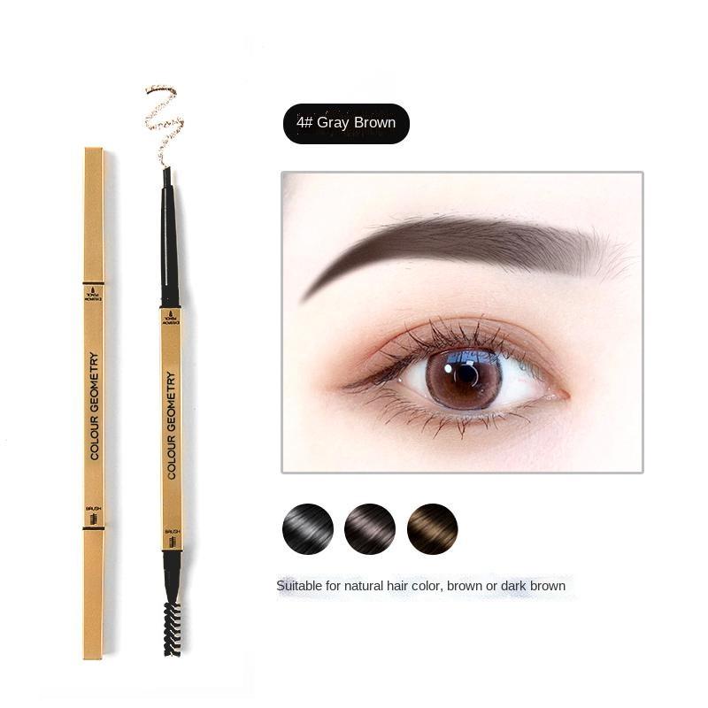 Треугольный карандаш для бровей с двойной головкой, не размазывает натуральную трехмерную, прочную, водонепроницаемую и устойчивую к поту студенческую косметику, красоту