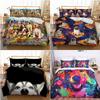 3D пододеяльник для собак, комплект постельного белья с животными, наволочки, одинарный двойной королевский размер