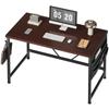 YeTom Computer PC Ширина 100 x Глубина Рабочий стол с местом для хранения Рабочий стол с кронштейном для монитора Легкий в темно-коричневый стол, 48 см, простой, сумка, крючок, офис,