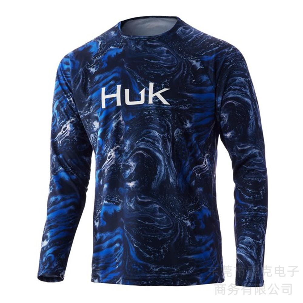 HUK fishing suit summer men's sunscreen outdoor sports fishing shirt quick-drying long-sleeved T-shirt lightweight breathable top
