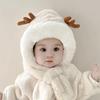 Cartoon Panda One-Piece Beanies Cap Thick Warm Neck Ear Cap Cute Kids Hooded Scarf  Winter