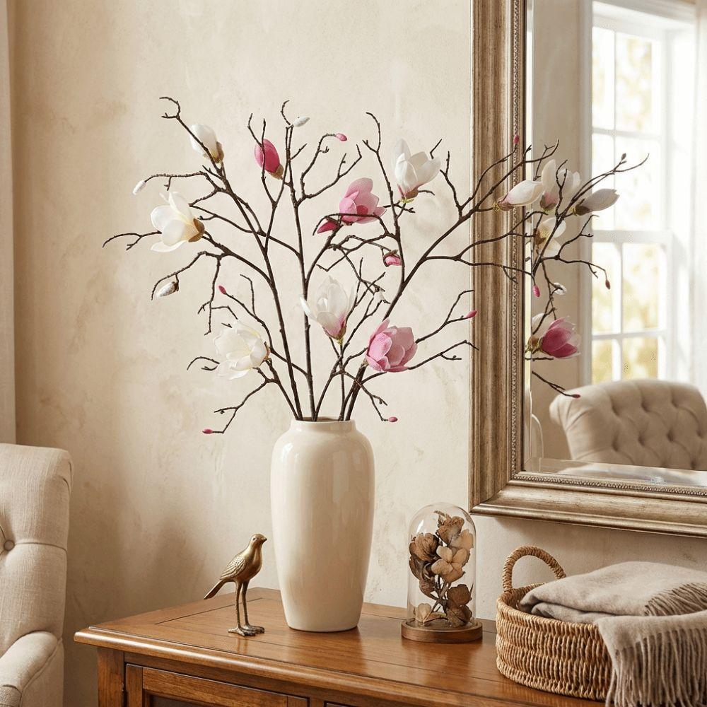 Real Touch Simulation Big Magnolia Large Artificial Orchid Fake Silk Flower  Table Decoration