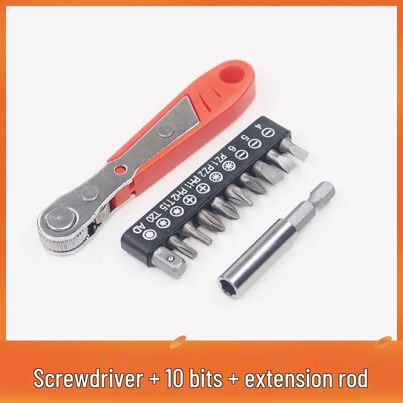 36-Tooth Ratchet Screwdriver and Bit Socket Set with L-Shaped Wrench for Household Repairs