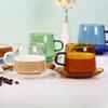Heat-resistant Glass Cup of Coffee and Tea Tableware Color Espresso Cups Drinkware Teaware Cafes Coffee Travel Mug Set Aesthetic