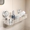 Wall-Mounted Vacuum Suction Cup Bathroom Shelf and Cosmetics Organizer