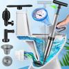 Stainless Steel Toilet Plunger, Sink Plunger Plumbing Tools with Visual Barometer for Sink, Toilets, Bathroom, Kitchen, Clogged Pipe