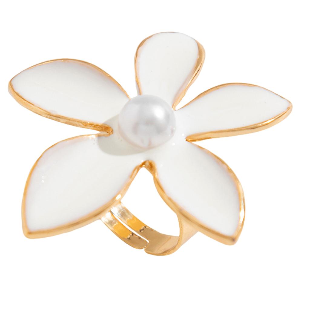 Преувеличенное модное кольцо с 3D-цветком/морской звездой и жемчугом, обручальное кольцо на палец, ювелирные изделия ручной работы для вечеринок