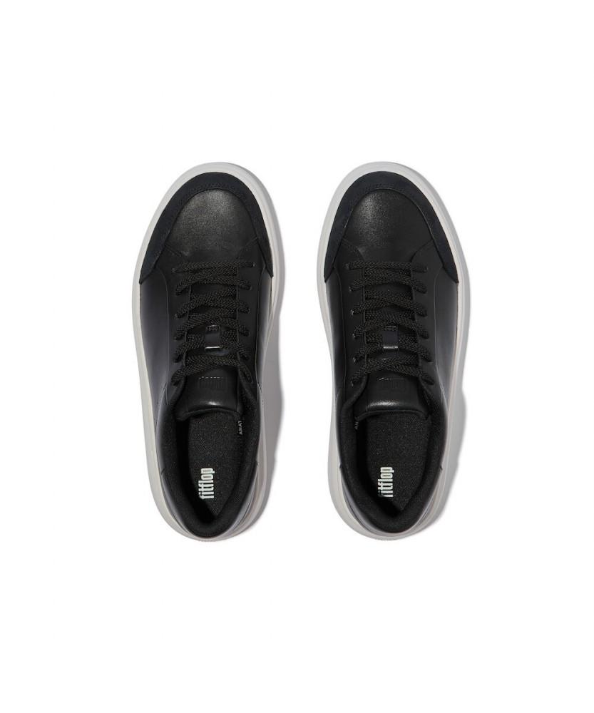 Fitflop [Rtg] Женские кожаные/замшевые кроссовки - Черный (Ft59K2N125)