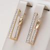 Трендовые длинные серьги-подвески в виде прямоугольников из натурального циркона для женщин, серьги-геометрия из розового золота, модные свадебные украшения