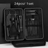 24Pcs Manicure Nail Clippers Pedicure Set Stainless Steel Nail Cutter Manicure Tool Professional Nail Care Tools