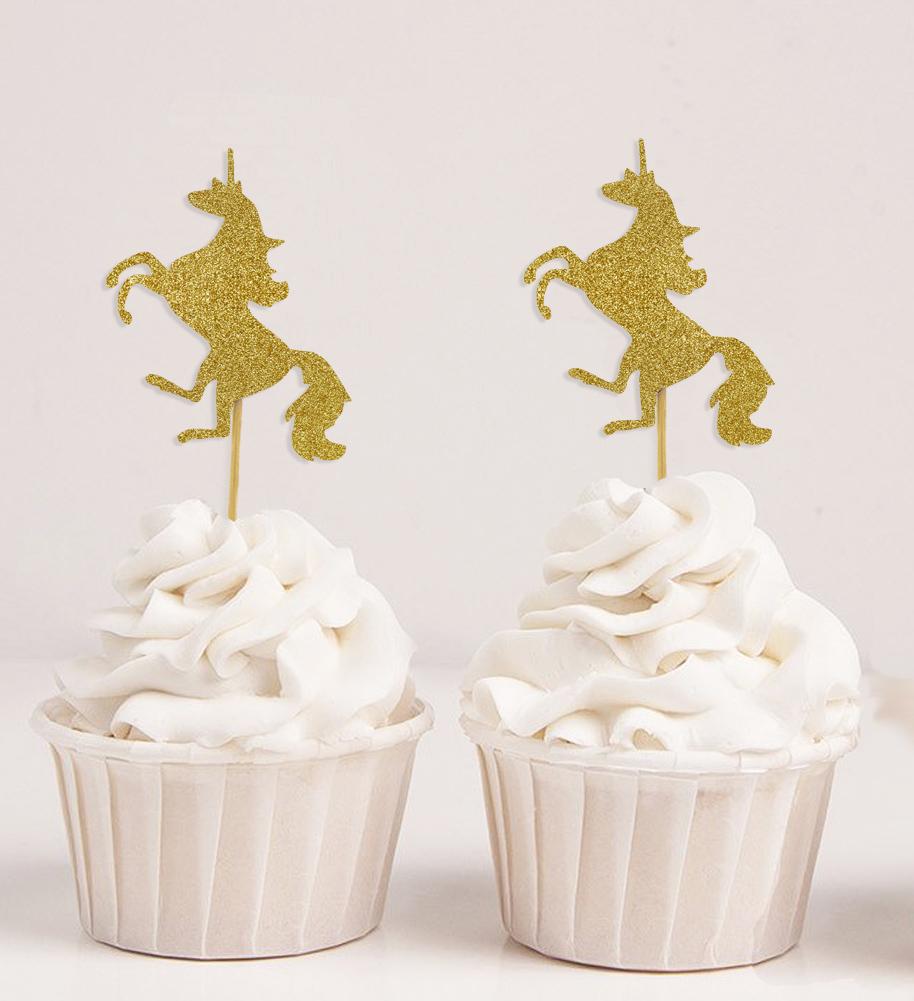 Дарлинг Сувенир| Топперы для кексов с единорогом| День Рождения Свадьба Залив Душ Десертные Украшения - Пакет