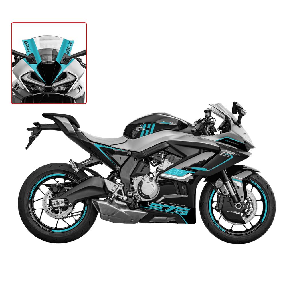 Используется для наборов наклеек на обтекатель мотоцикла CFMOTO 675SR. Можно выбрать рисунок для передней части мотоцикла.