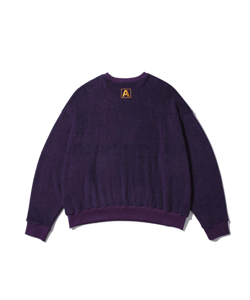 ANGLAN Terry Embroidered Pullover - Purple