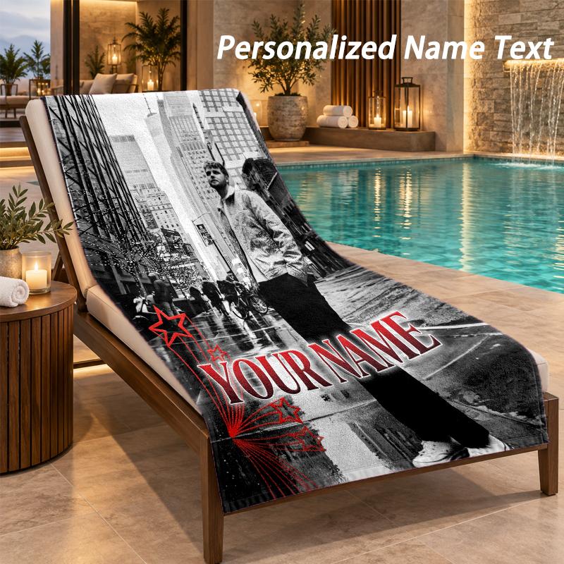 Alex Warren Custom Name Beach Towel Large Soft Towel for Indoor Bathroom Outdoor Beach