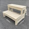 Solid Wood 2-Step Folding Ladder Stool for Household and Balcony Use