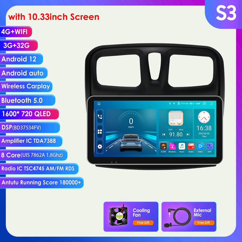 2din Android Авторадио для Renault Logan 2 2012-2019 Sandero 2 Автомобильный радиоприемник Мультимедийный видеоплеер GPS Navi Головное устройство Carplay 4G Интеллектуальный экран