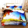 3D Printing Parisian Tower Bedding Romantic Love Down Duvet Covers Pillowcases 2/3pcs Women's Girls' Home Textiles, Gifts