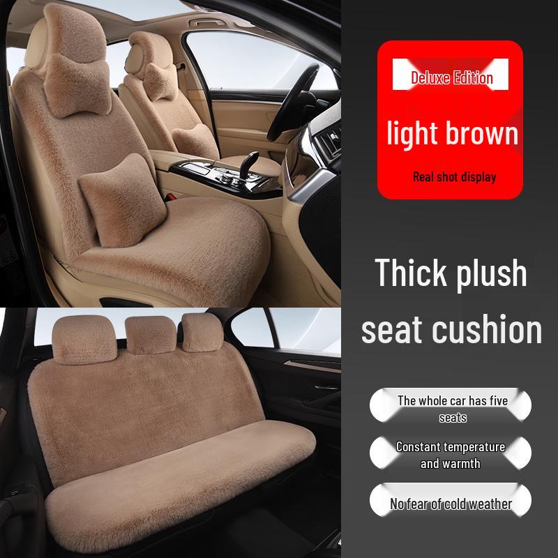 Универсальная плюшевая подушка на автомобильное сиденье: Толстый, Теплый Зимний Чехол из Кроличьего Меха