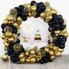 Black Gold Birthday Balloons Arch Kits Silver Beige Gold Confetti Balloon Baptism Graduation Decor Birthday Wedding Decoration