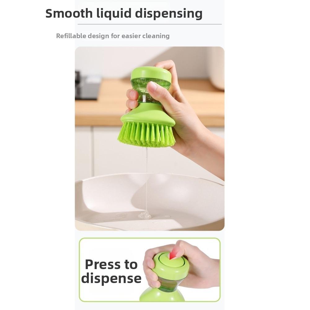 Round Bristle Head Dish Brush Ergonomic Grip Dishwashing Brush Kitchen Cleaning Brush Kitchen Sink