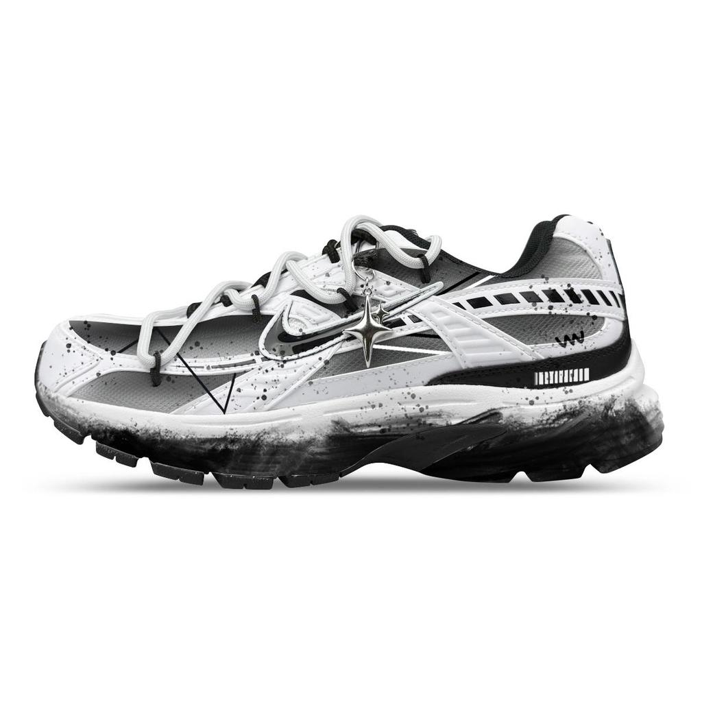 Nike Initiator Low top Casual City Commuting Running Shoes Men's Black White Gray 394055-100(Team47-InBOX)