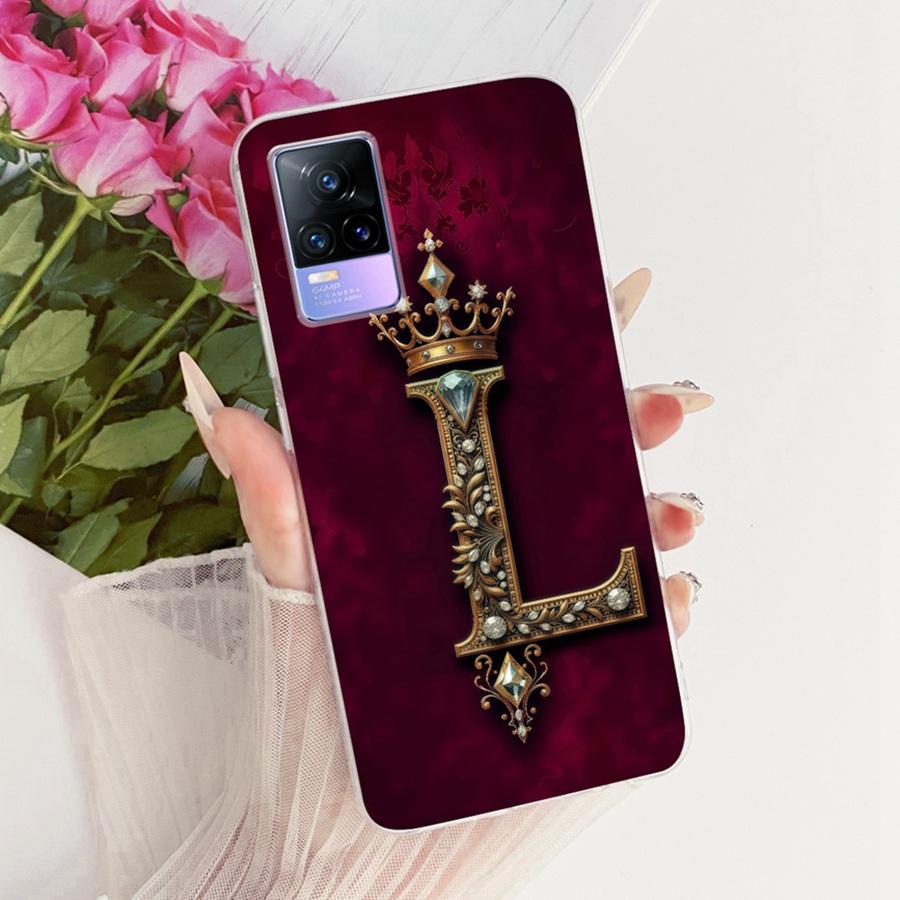 Для Vivo V21e V2061 Y73 2021 Чехол Буква Имени Силиконовый Защитный Мягкий Задний Чехол Для VivoV21e 5G Чехол V2055 Чехол для Телефона Funda