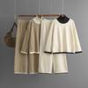 Knitted Suit Casual Contrasting Splicing Top Loose and Thin Wide-leg Pants Two-piece Set for Women