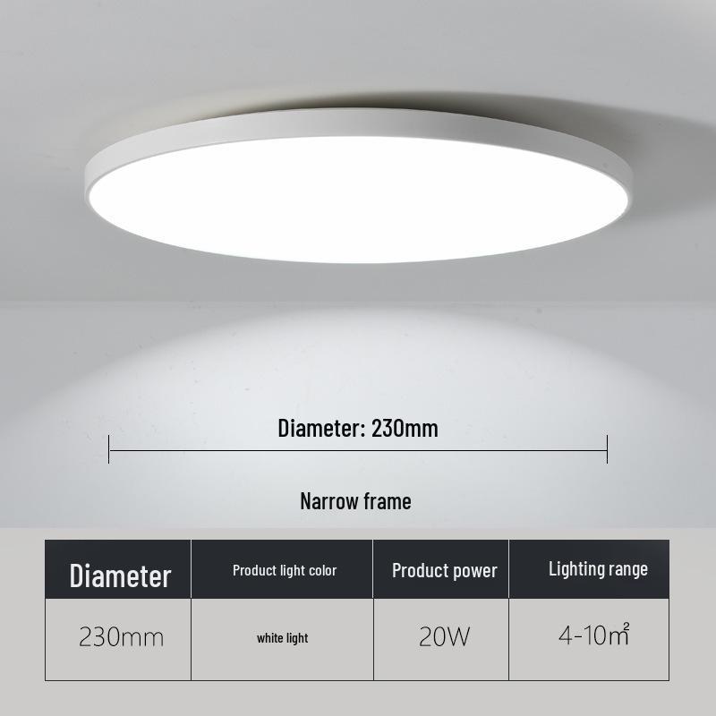 Ультратонкий водонепроницаемый светодиодный потолочный светильник для ванной комнаты, балкона, спальни, кухни и коридора.