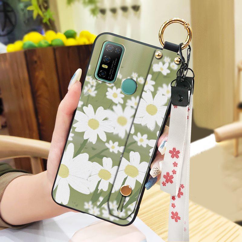 Dirt-resistant Silicone Phone Case For Doogee N30 Waterproof Kickstand Flower Oil Painting Fashion Design Phone Holder