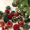 Christmas Party Decorations Flocking Hanging Balls Holiday Shopping Mall Window Christmas Tree Decoration Painted Ball Pendants