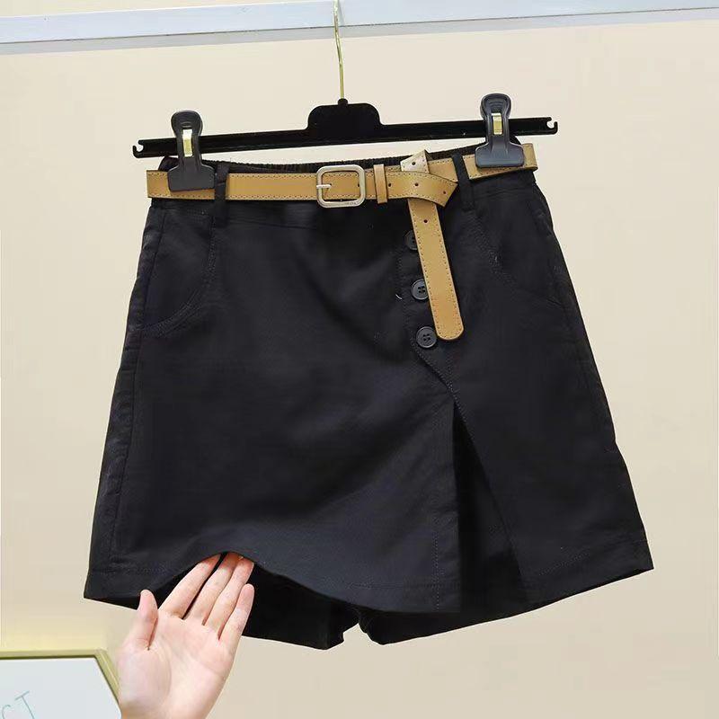 Women's Summer Casual Shorts, Korean Style A-Line Shorts with Elastic Waistband, Fashionable and Slimming