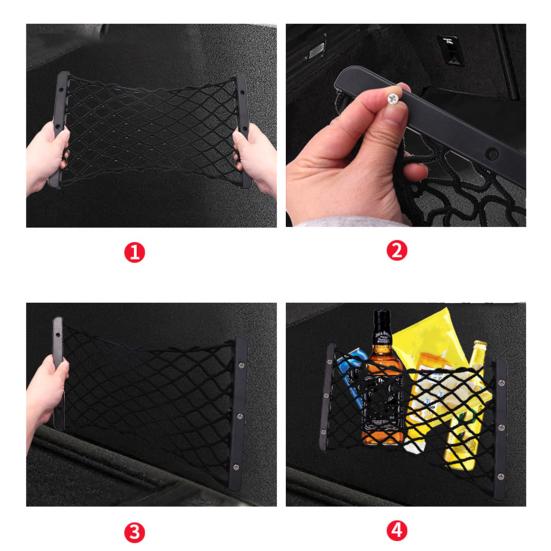 Автомобильная задняя сетка для груза, большая вместимость, эластичная, с предварительно просверленными отверстиями, на винтах, универсальный органайзер для багажника автомобиля, сетка, автомобильные аксессуары