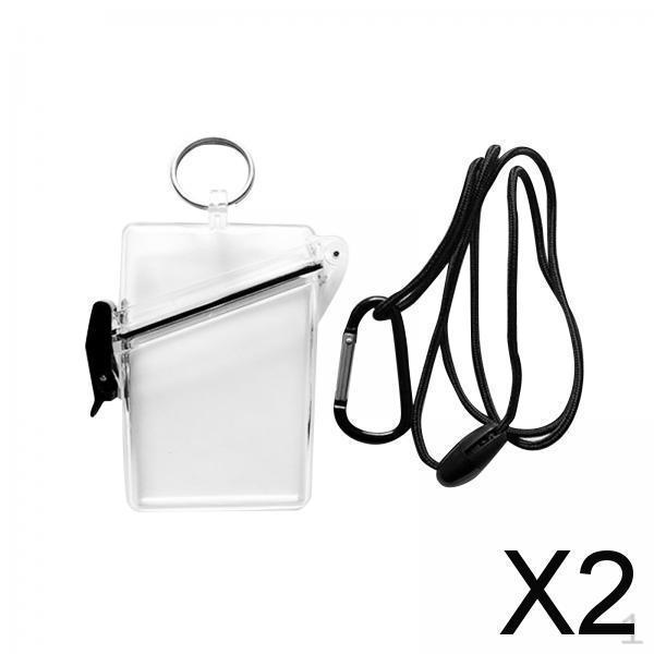 2x Waterproof ID Holder Case,Waterproof Case Card Holder,Locker Dry Box,Sports Case,Vertical for