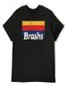 Brashs ([Винтажный потертый вид] Хлопковая футболка с графическим принтом, однотонный летний топ, персонализированная футболка, свитшоты, унисекс