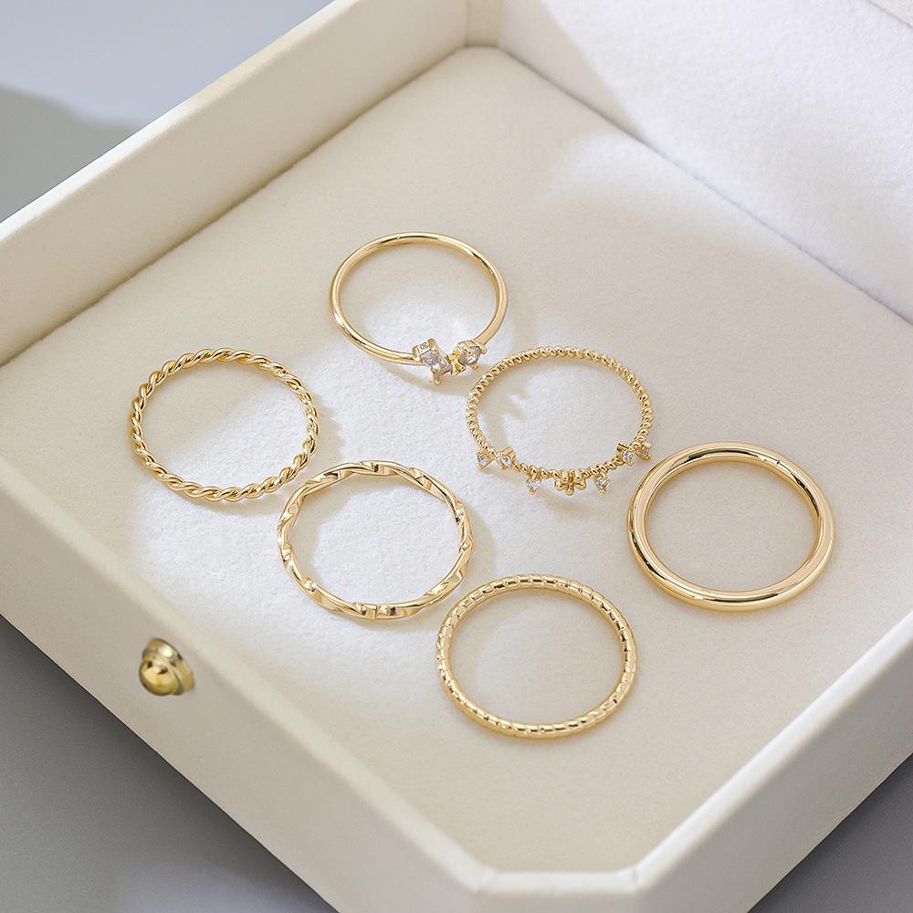 Korean Style Zirconium Braided Ring: Smooth, Fashionable Design for Women