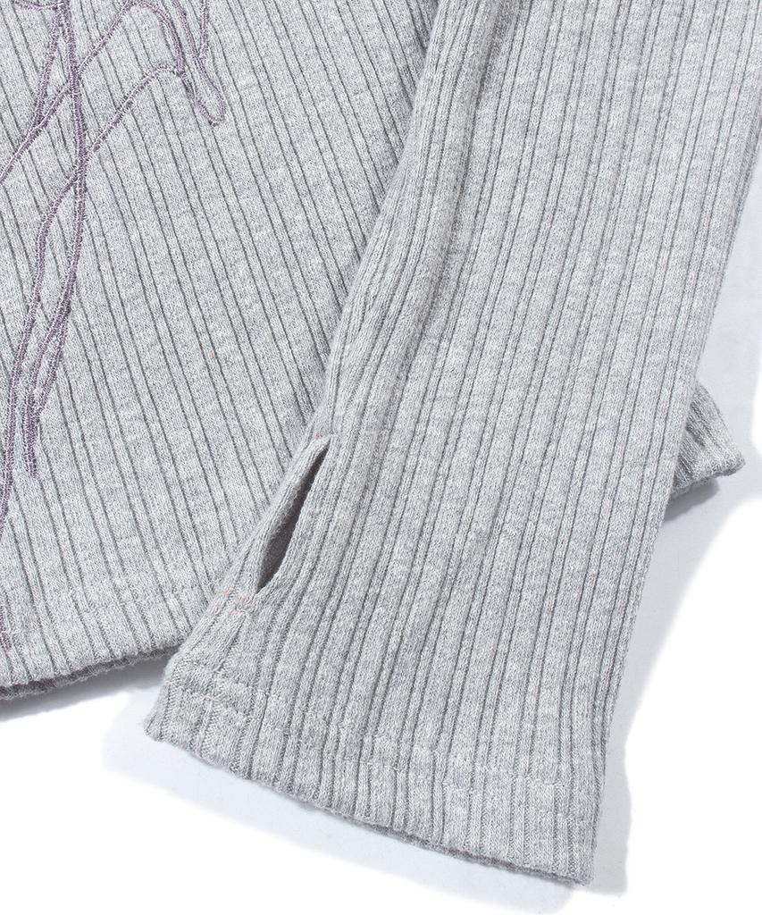 ANOTHER A Asymmetrical Off-Shoulder Top_Melange Gray