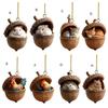 1/8Pcs Christmas Ornament Acrylic Forest Animal Acorn Ornament Holiday Party Hanging Decoration Christmas Gift