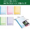 KOKUYO Note Campus Note A4 Color Cover 5 Color Pack A Ruled No-203CAX5