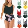 Bikini Ruffle Print Covers The Belly And Shows Thin Split Swimsuit Women