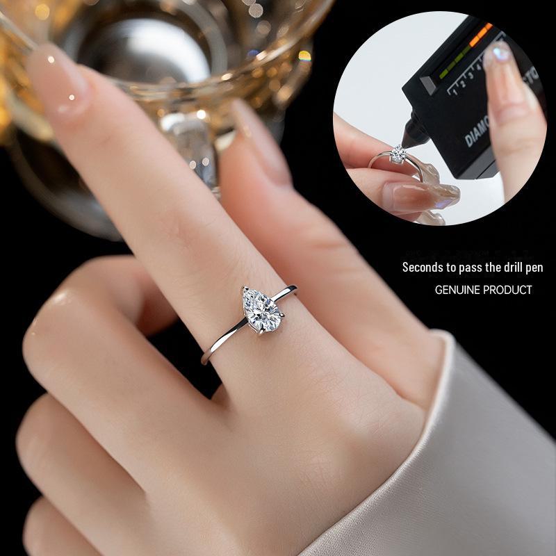 Кольцо Banyan Tree S925 Silver Moissanite Water Drop Ring - Изысканный легкий роскошный дизайн