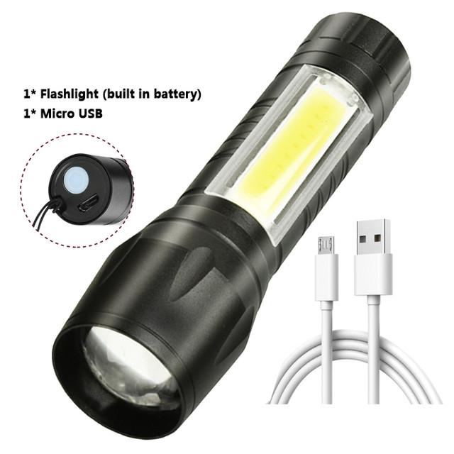 Portable Rechargeable Zoom LED Flashlight XP-G Q5 Flash Light Torch Lantern 3 Lighting Modes Camping Light Mini Led Flashlight
