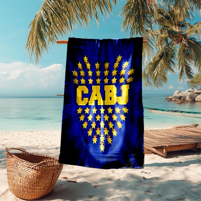 proof beach towel with Club Atlético Boca Juniors pattern - soft,absorbent,quick-drying,machine washable - perfect for swimming,camping,bathing
