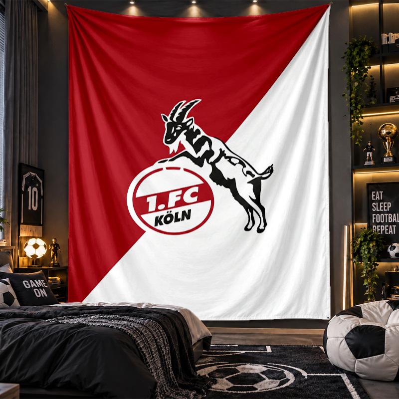 Wall Hanging Tapestry FC Köln Print Cloth for Living Room Bedroom Home Decor