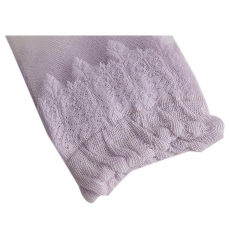 Women Sheer Crystal Lace Socks Transparent Ankle Socks with Ruffle Trim Stackable Fashion Footwear for Daily Wear