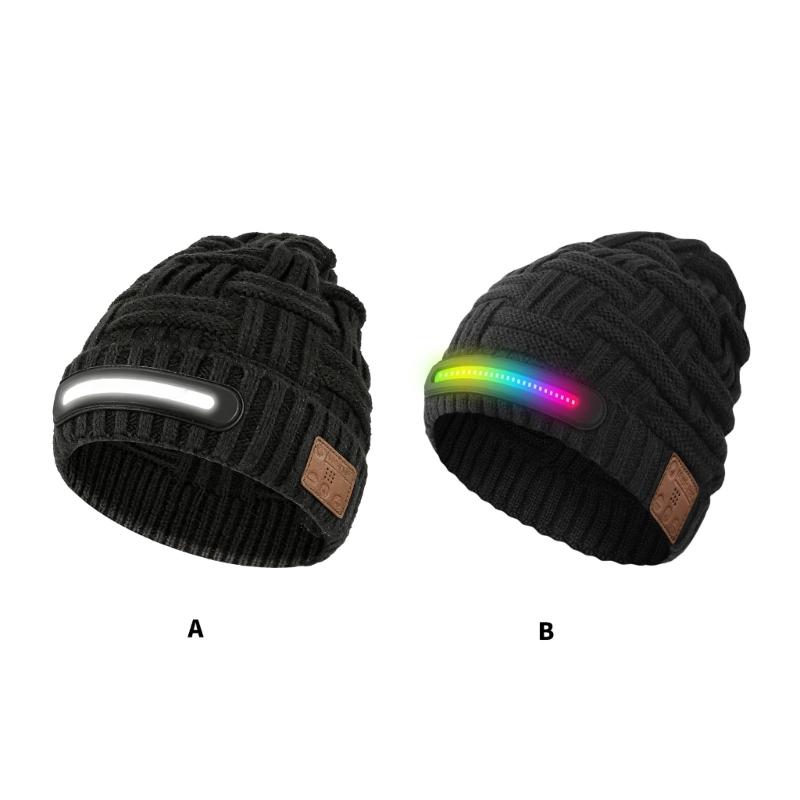 Светоотражающая LED Музыкальная Шапка с Подключаемыми Музыкальными Наушниками, Перезаряжаемая Кепка для Безопасности в Ночное Время, Зимнее Тепло
