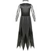 L Halloween Vampire Dress Mesh Ghost Bride Costume Stage Play Female Zombie Dress Uniform
